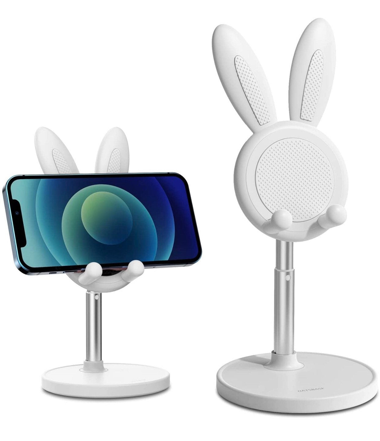 Cute Bunny Phone Stand, Quick Installation Angle Height Adjustable Rabbit Phone Stand for Desk, kawaii phone stand
