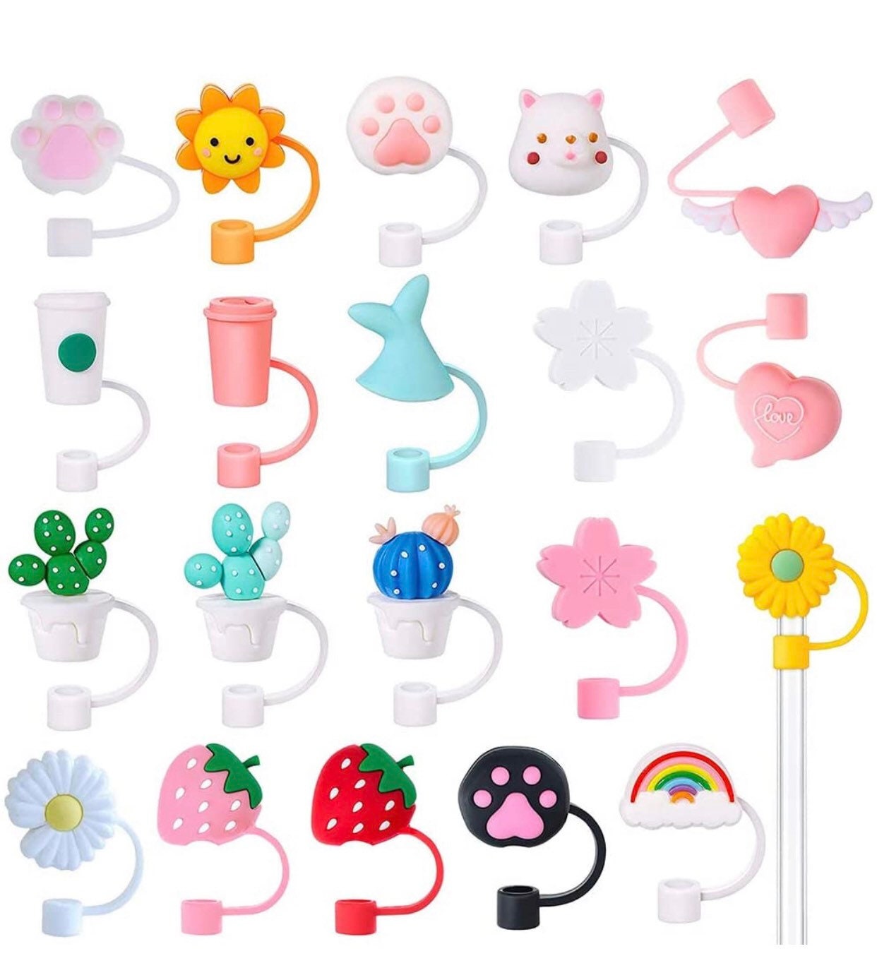 Straw toppers, straw covers, straw charms, tumbler straw protector, nature friendly, anti dust