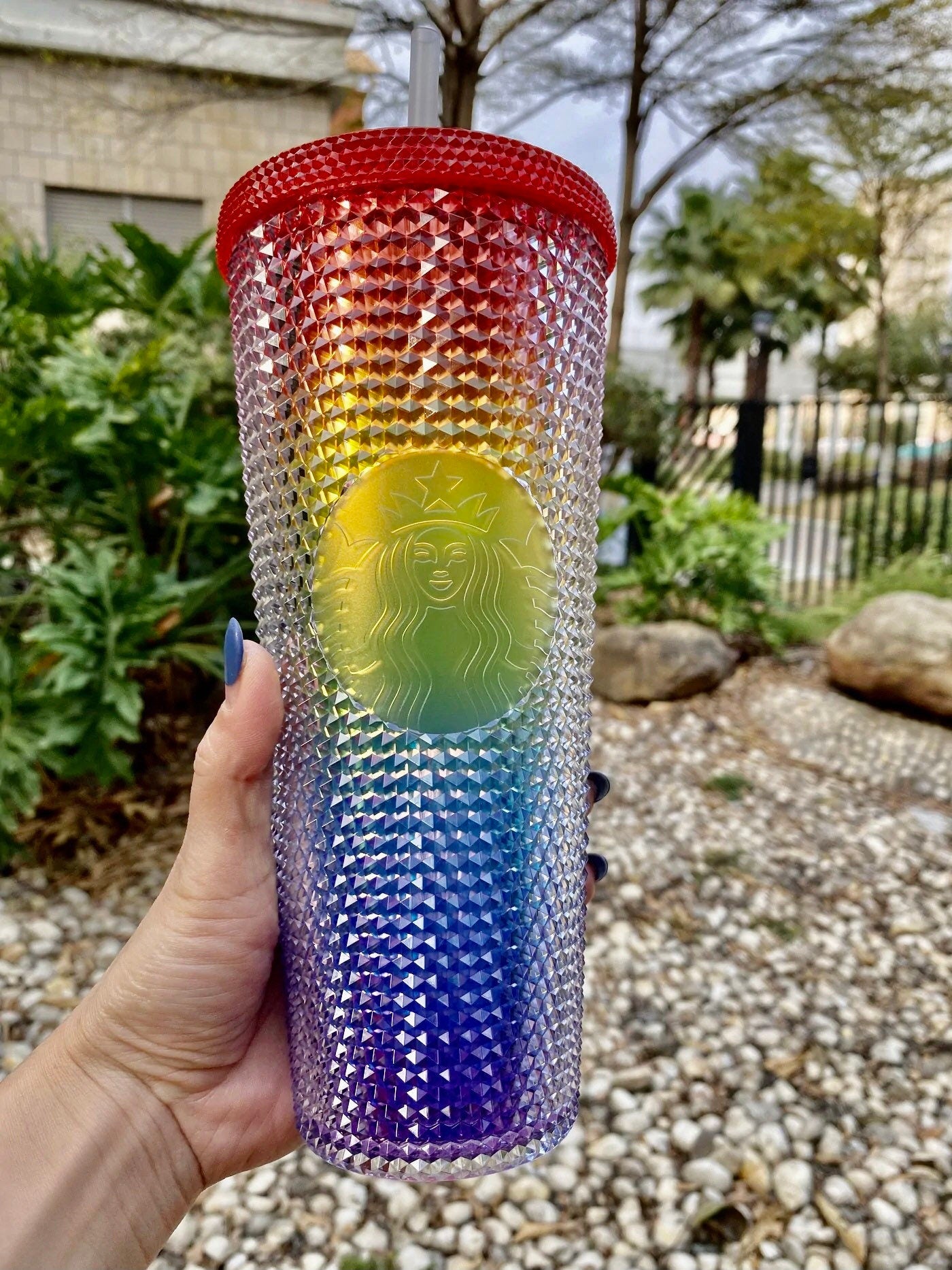 NWT Starbucks Rainbow Bling Studded Tumbler