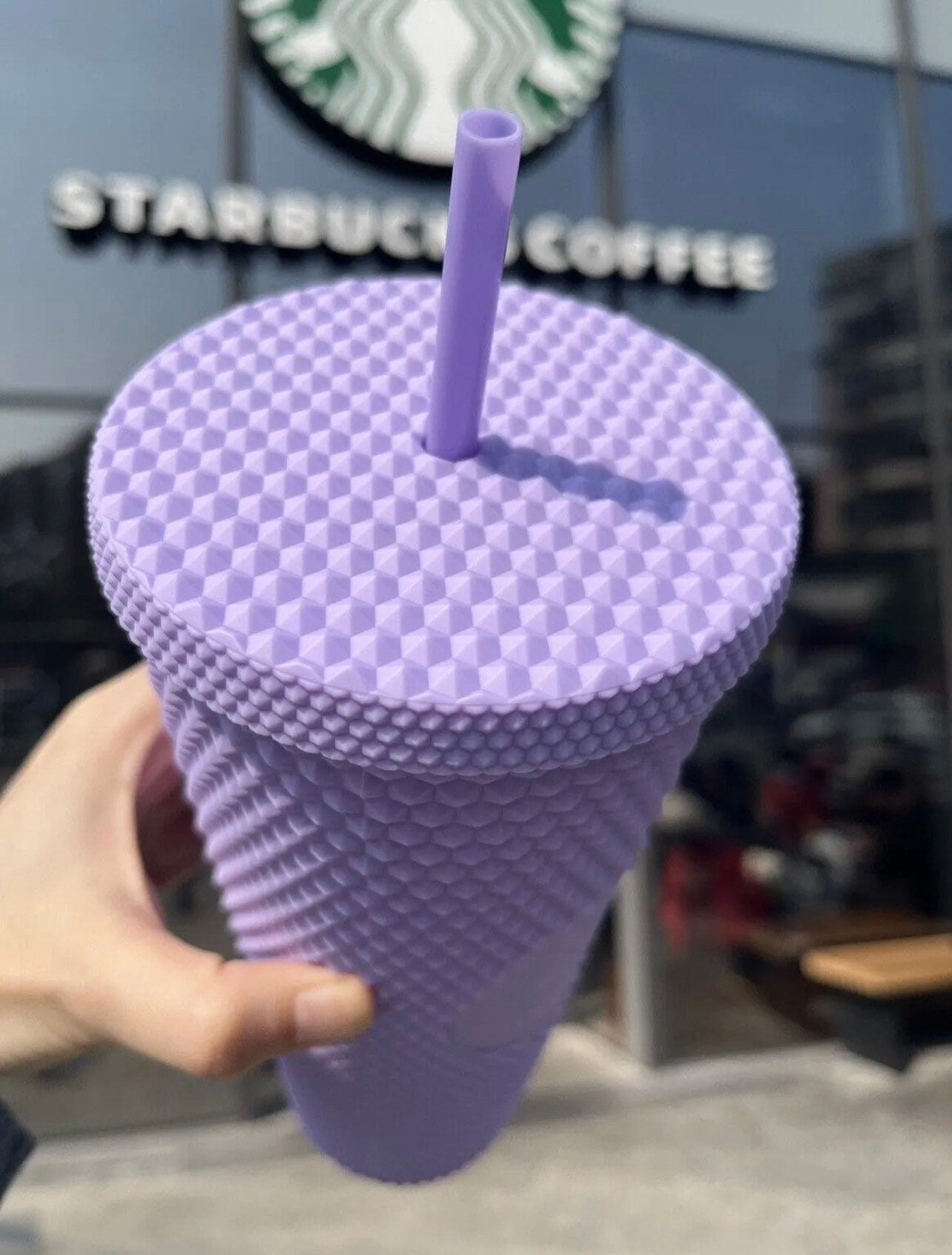 Starbucks 2021 Purple Matte Studded 24oz Straw Cup Tumbler