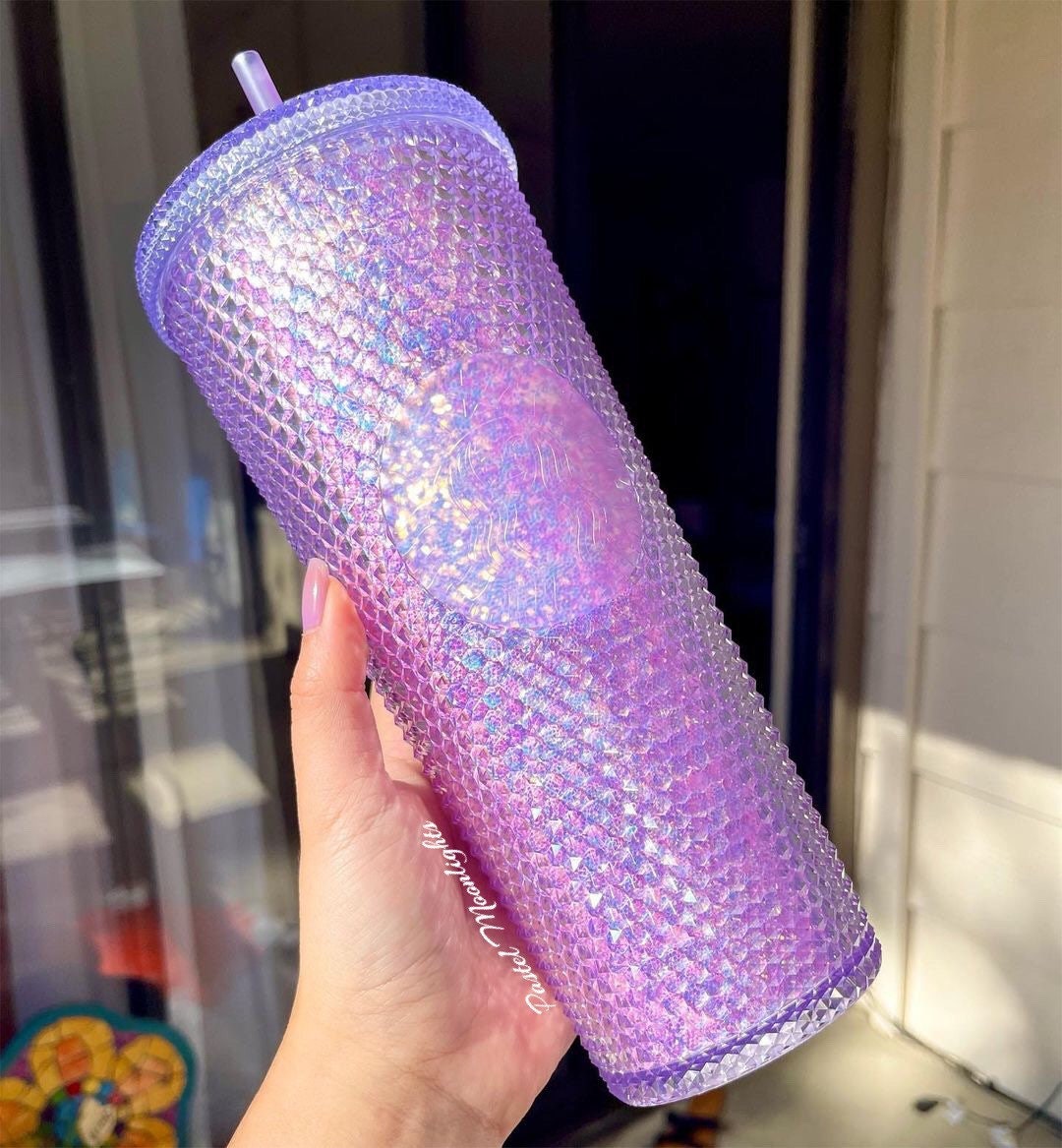 Starbucks Purple Starry Summer Night Plastic Studded Tumbler 2021 Release