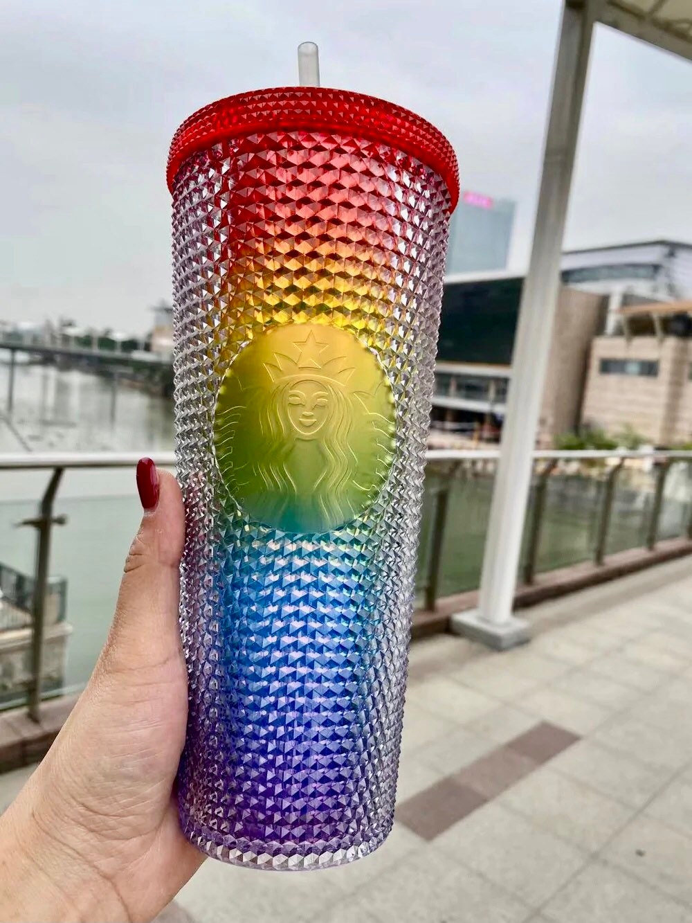 NWT Starbucks Rainbow Bling Studded Tumbler