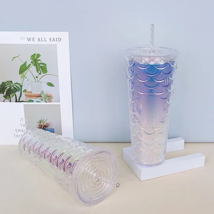 Double wall mermaid scale tumbler. Best gift Ideas. Custom gift Idea