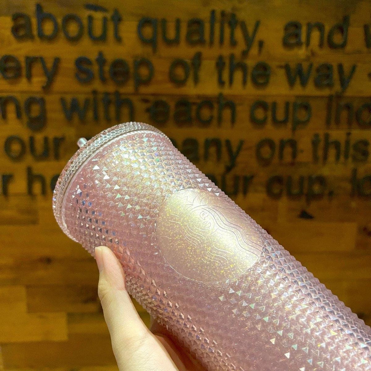 Starbucks Sakura Pink Glitter Studded Cup 710ml/24,00oz (Starbucks Sakura 2022 Collection )