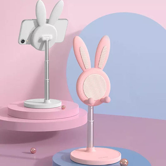 Cute Bunny Phone Stand, Quick Installation Angle Height Adjustable Rabbit Phone Stand for Desk, kawaii phone stand