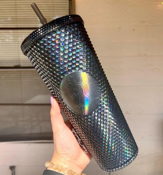 Starbucks Halloween Colorful Black Oil Slick /Glow in the dark Studded Tumbler 2021 Edition 24oz