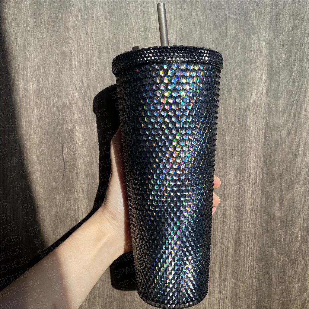 Starbucks Halloween Colorful Black Oil Slick /Glow in the dark Studded Tumbler 2021 Edition 24oz