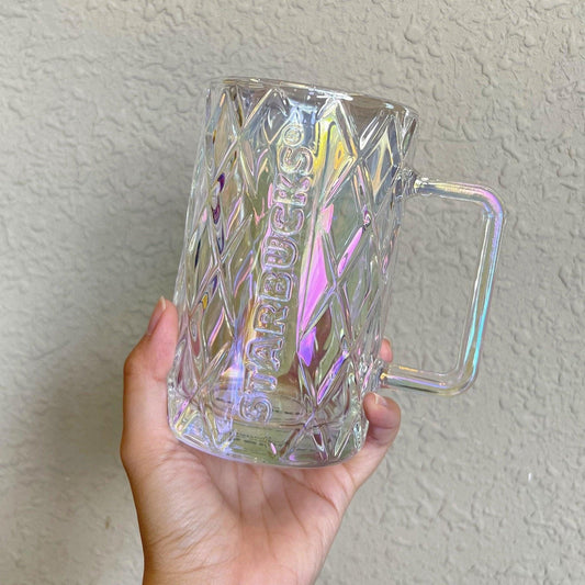 Starbucks Purple Starry Summer Night Iridescent Glass Cup