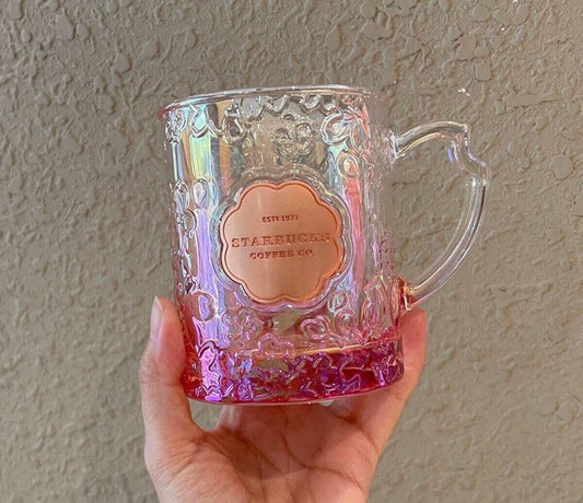 Starbucks Pink Sakura Glass Mug 365ml / 12,34oz (Starbucks Sakura 2022 Collection )