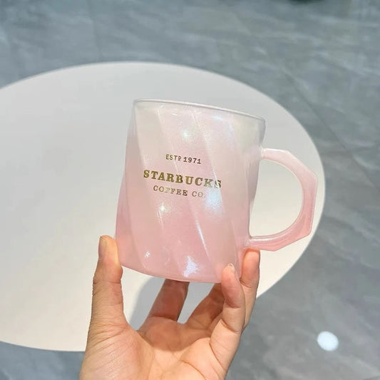 Starbucks Christmas Gradient Pink Glitter 14oz Glass Cup Limited edition