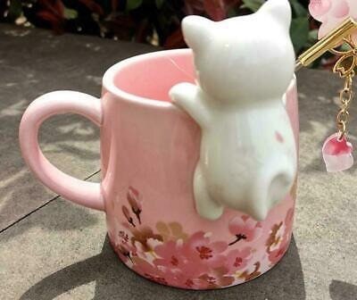 Starbucks Cute Pink Sakura Cat Coffee Mug Cups | New Gift Set