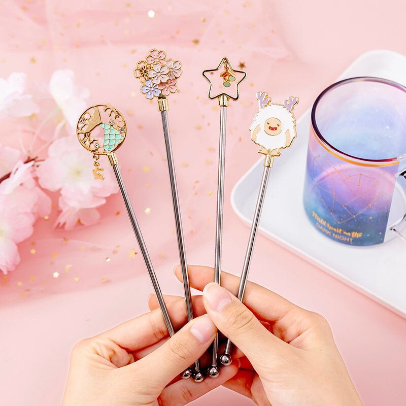 4 Stirrer Set Starbucks stainless steel stirrer rod | Coffee Milk Cup Accessories | best seller | Limited Edition | Limited stocks