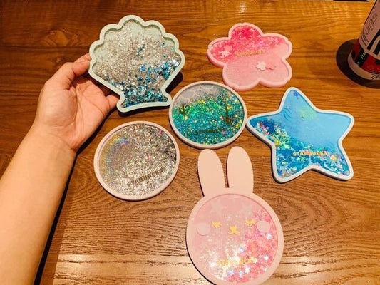 Starbucks Glitter Water sand coaster. Trendy gift ideas. Limited Edition. For Sakura lovers
