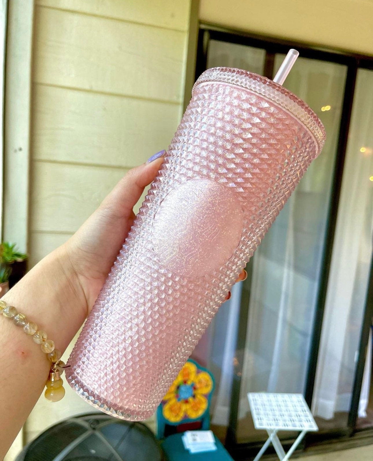 Starbucks Sakura Pink Glitter Studded Cup 710ml/24,00oz (Starbucks Sakura 2022 Collection )