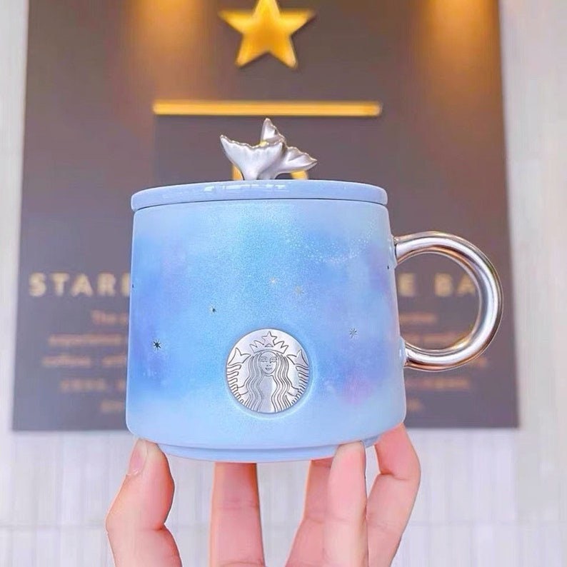 Starbucks Starry Summer Night Ceramic Mug Starry Sky Little Stars Mug Light Blue Purple Mug Coffee Mug Collectors Starbucks Mug 13oz 400 ml