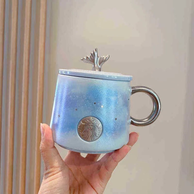 Starbucks Starry Summer Night Ceramic Mug Starry Sky Little Stars Mug Light Blue Purple Mug Coffee Mug Collectors Starbucks Mug 13oz 400 ml