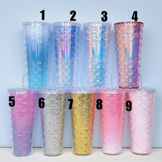 Double wall mermaid scale tumbler. Best gift Ideas. Custom gift Idea